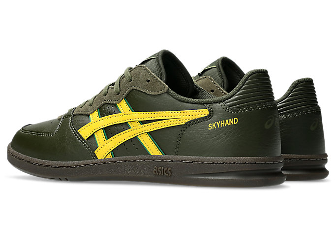 Lookbook 아식스 스카이핸드 OG 스니커즈 올리브 캔버스/타이치 옐로우 1203A451-301
