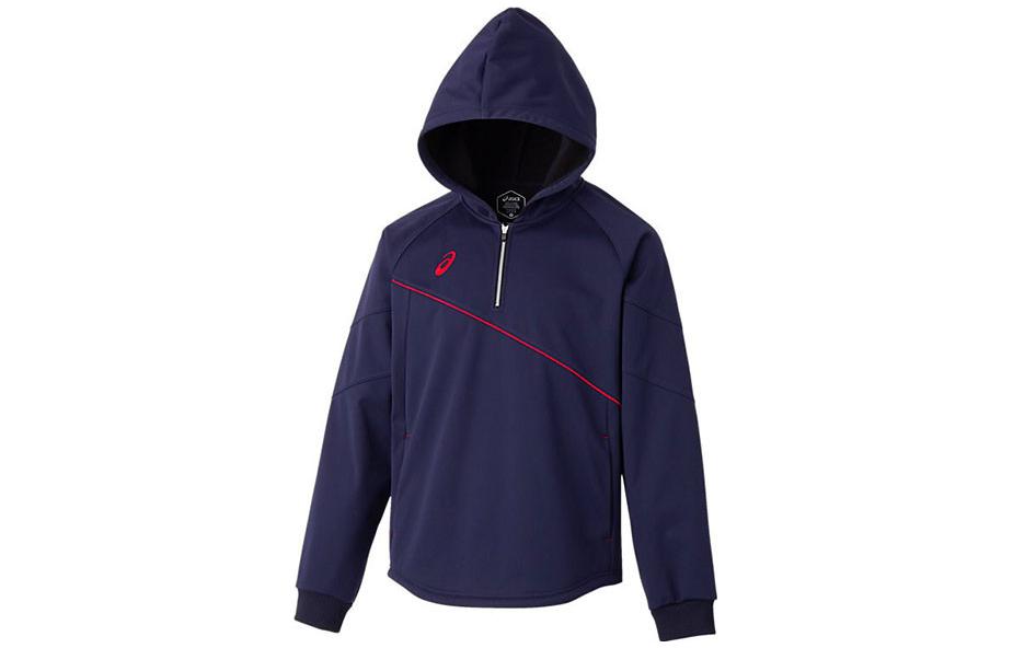 ASICS Solid Blue Pullover Hoodie Jacket 2121A247-400