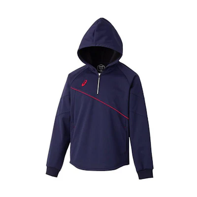 ASICS Solid Blue Pullover Hoodie Jacket 2121A247-400