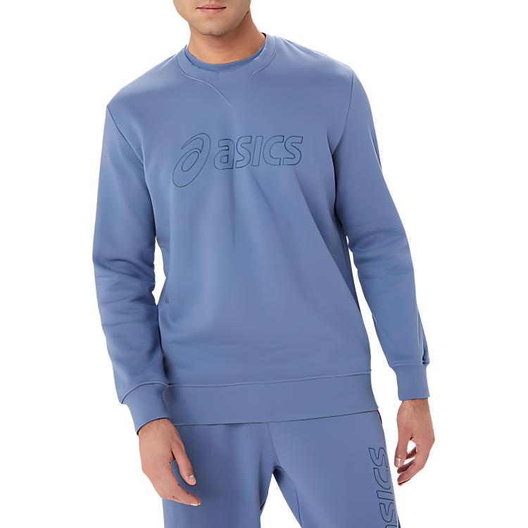 ASICS Solid Color Blue Long Sleeve Sweatshirt 2031E192-401