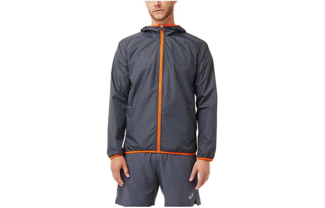 ASICS Solid Color Hooded Full-Zip Jacket Gray 2011B970-066