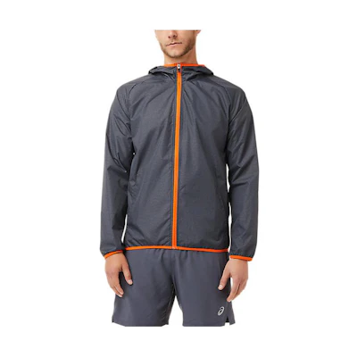 ASICS Solid Color Hooded Full-Zip Jacket Gray 2011B970-066