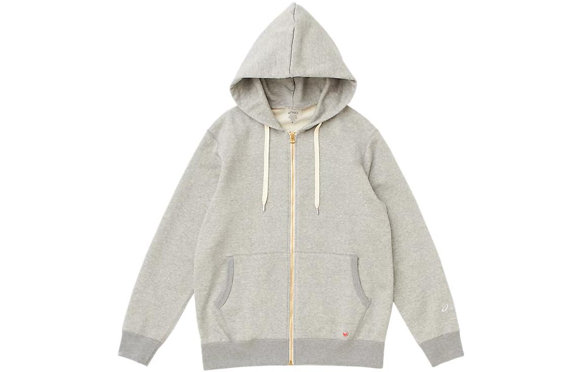 ASICS Solid Color Knit Zip-Up Hoodie Jacket - Grey 2191A308-021