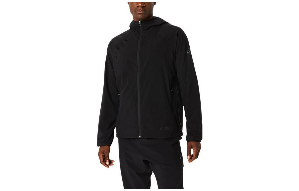 ASICS Solid Color Loose-Fit Hooded Jacket Black 2031E198-001