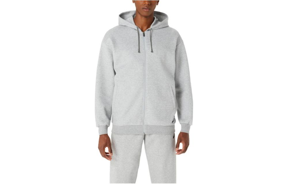 ASICS Solid Color Loose Fit Zip Hoodie Jacket - Gray 2063A320-020