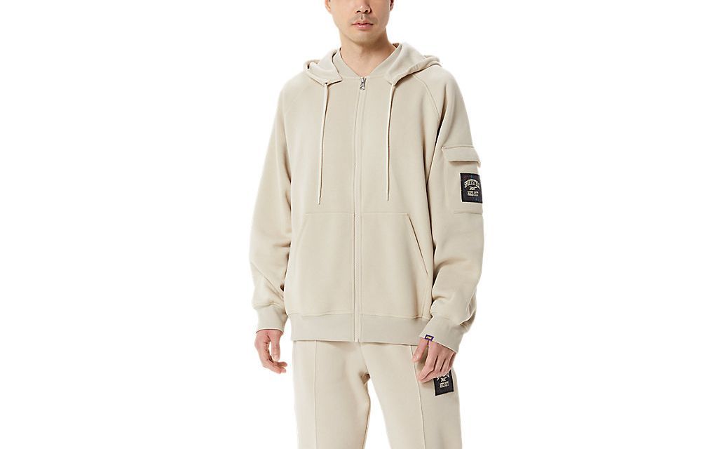 ASICS Solid Color Oversized Hoodie Long Sleeve Off-White 2201A200-021
