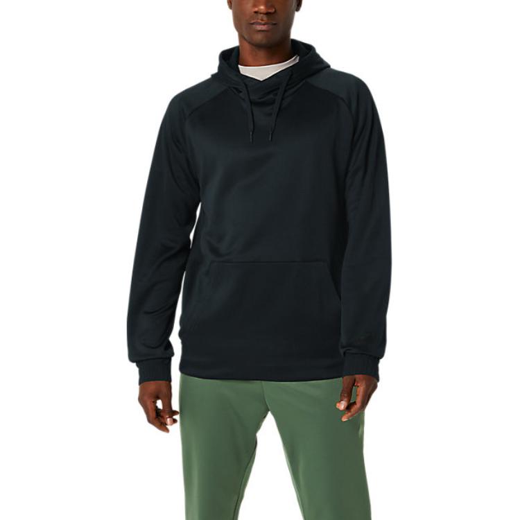 ASICS Solid Color Pullover Raglan Long Sleeve Sweatshirt Black 2031E210-001
