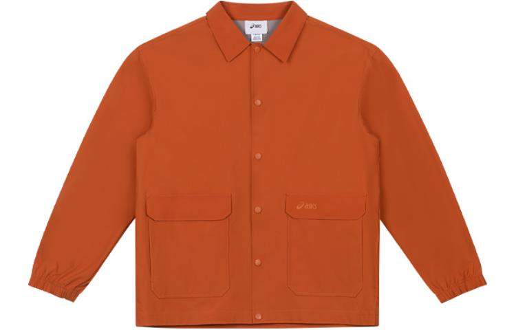 ASICS Solid Color Single-Breasted Jacket Unisex in Pumpkin Orange 2203A207-600