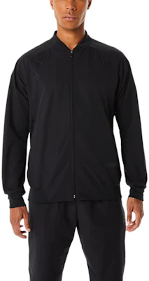 ASICS Solid Color V-Neck Zip Jacket Black Long Sleeve 2031D757-001 Buy ASICS Solid Color V-Neck Zip Jacket Black Long Sleeve 2031D757-001