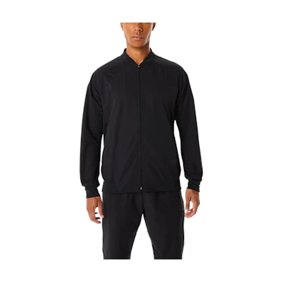 ASICS Solid Color V-Neck Zip Jacket Black Long Sleeve 2031D757-001