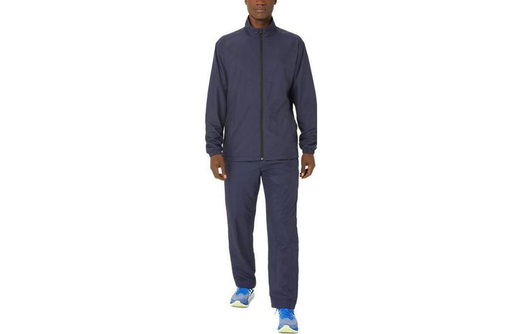 ASICS Solid Color Zip-Up High Collar Jacket Navy Blue 2031E286-400