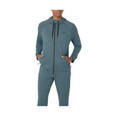 ASICS Solid Color Zip-Up Hoodie Jacket Teal 2031D836-482