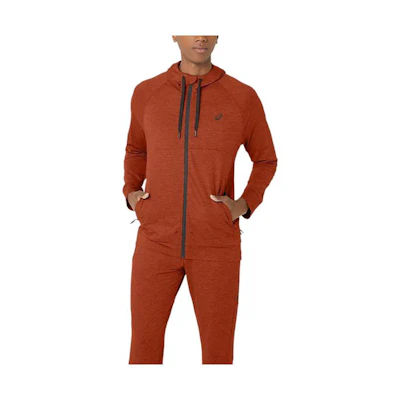 ASICS Solid Color Zip-Up Hoodie Orange Long Sleeve 2031D836-607