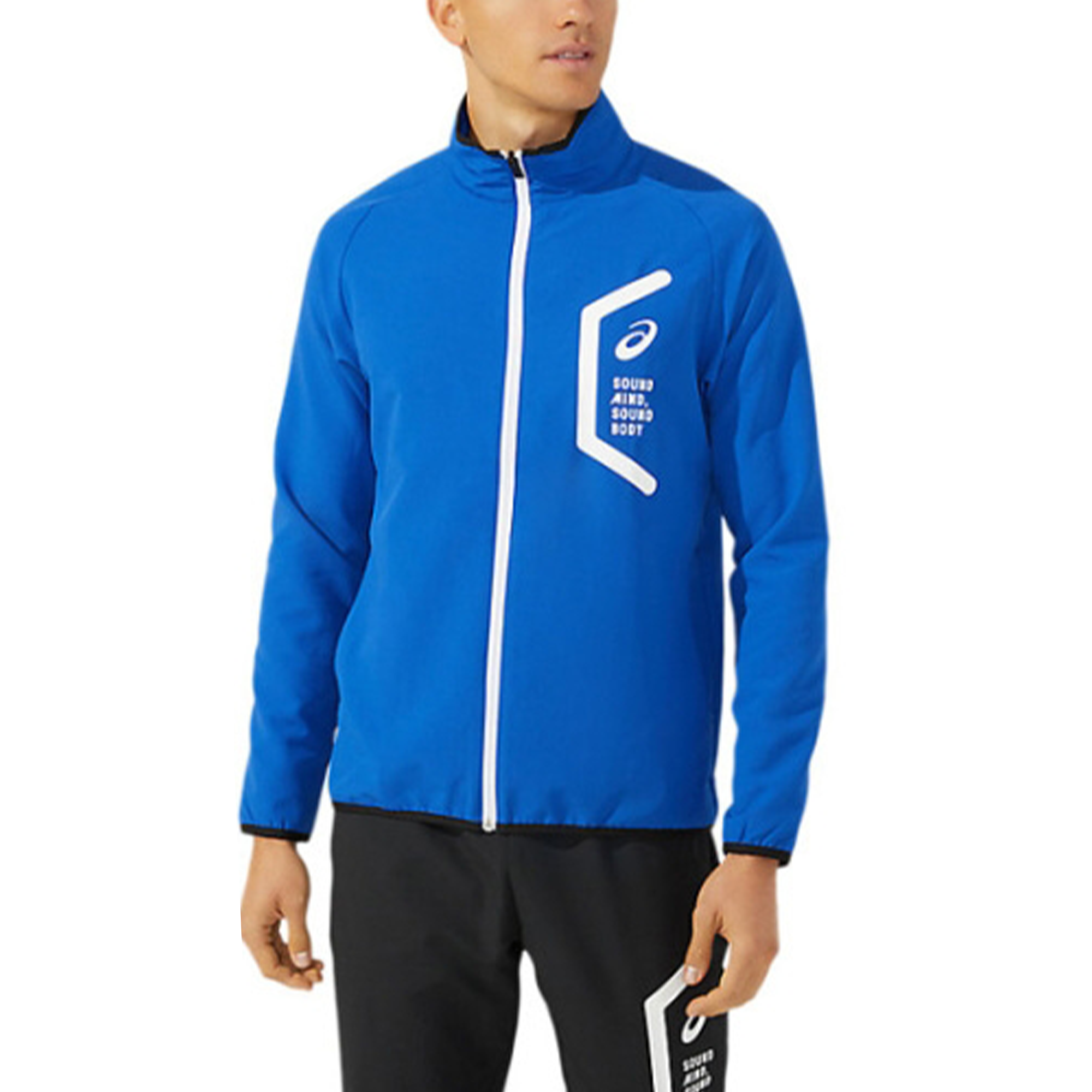 ASICS Solid Color Zip-Up Track Jacket Blue 2031C264-401