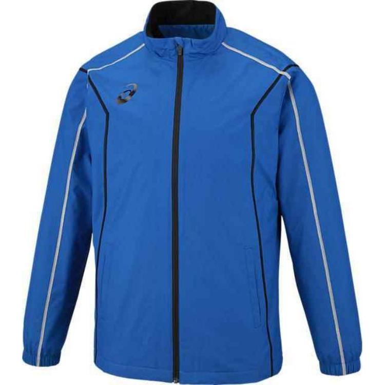 ASICS Solid Color Zip-Up Track Jacket Blue Long-Sleeve 2031A240-400