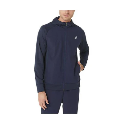 ASICS Solid Color Zip Hoodie Jacket Midnight Blue 2031E328-402