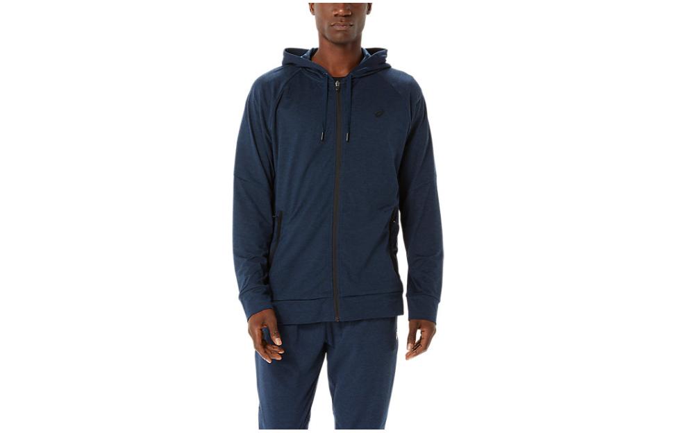 ASICS Solid Full-Zip Hoodie Navy Blue 2031C011-414