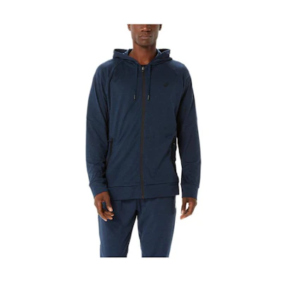 ASICS Solid Full-Zip Hoodie Navy Blue 2031C011-414