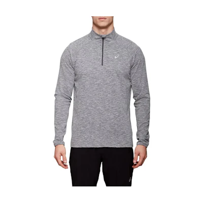 ASICS Solid Gray Slim Fit Long-Sleeve Sweatshirt 2011A138-020