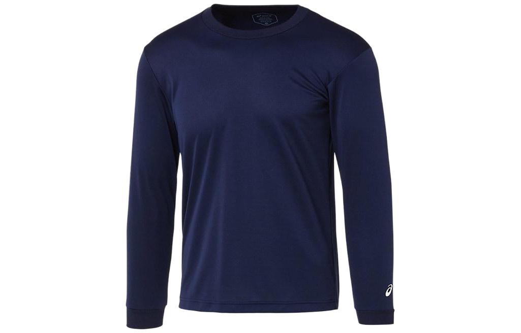 ASICS Solid Navy Crewneck Sweatshirt Long Sleeve Regular Fit 2063A227-400