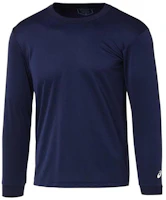 ASICS Solid Navy Crewneck Sweatshirt Long Sleeve Regular Fit 2063A227-400 ASICS Solid Navy Crewneck Sweatshirt Long Sleeve Regular Fit 2063A227-400