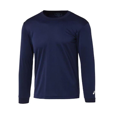 ASICS Solid Navy Crewneck Sweatshirt Long Sleeve Regular Fit 2063A227-400