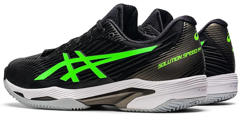 Asics Solution Speed FF 2.0 Clay 減震防滑運動跑步鞋 黑綠拼色 Shop Asics Solution Speed FF 2.0 Clay 減震防滑運動跑步鞋 黑綠拼色