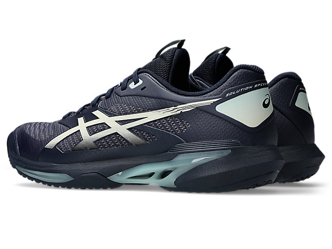 Lookbook ASICS Solution Speed FF 4 OC 网球鞋 午夜蓝/象牙色 (硬地/粘土场适用) 1041A534-400