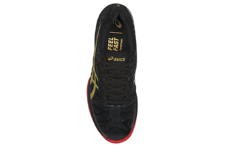 Shop Asics Solution Swift FF L.E 低筒 跑步鞋 男款 黑金色