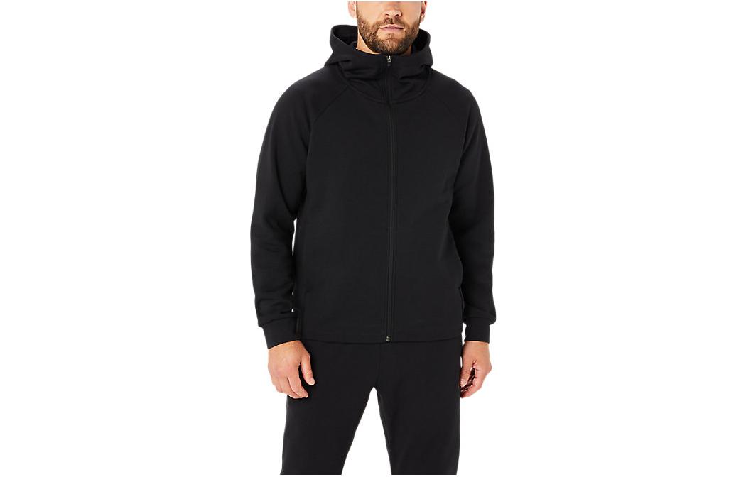 ASICS SS24 Black Solid Casual Fitted Hoodie Zip Jacket 2031E458-001