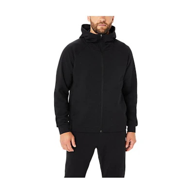 ASICS SS24 Black Solid Casual Fitted Hoodie Zip Jacket 2031E458-001