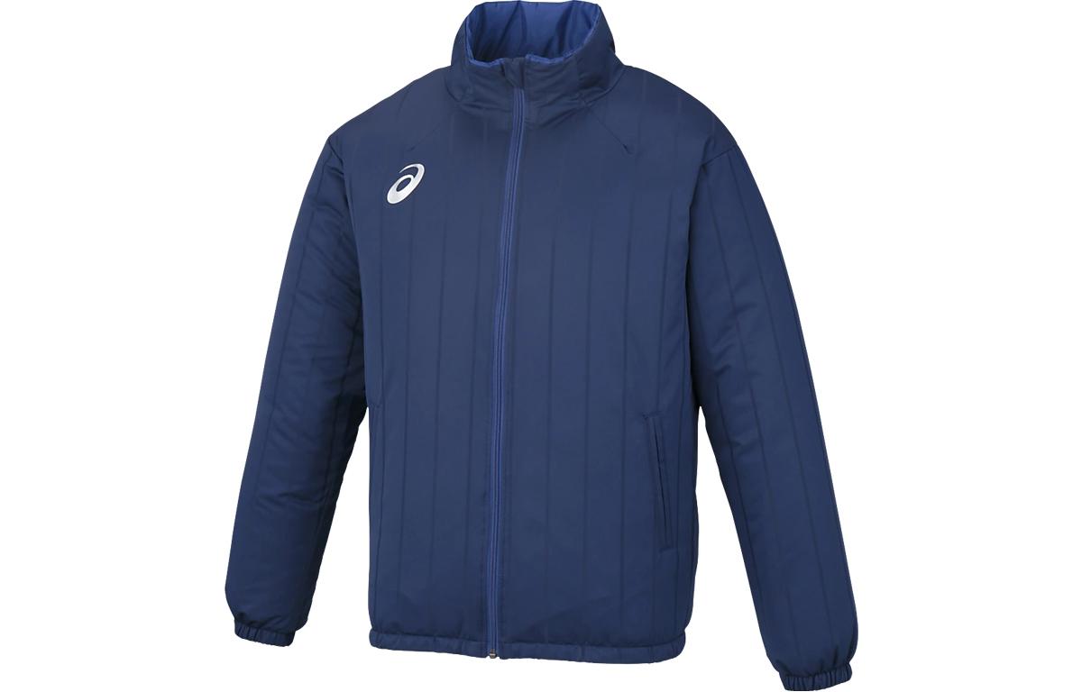 ASICS Striped Pattern Warm High-Neck Zip Jacket Men’s Blue XSW229-49