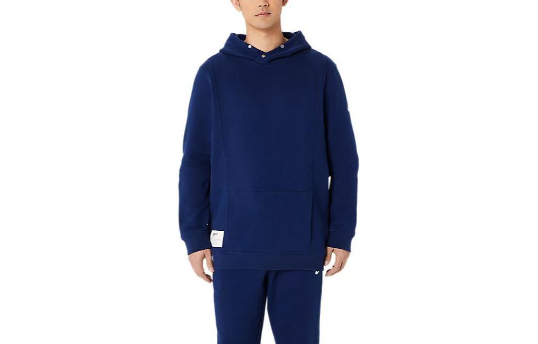 ASICS Sunday Sana Fleece Hoodie Blue Logo Print Long Sleeve Pullover 2033B739-415