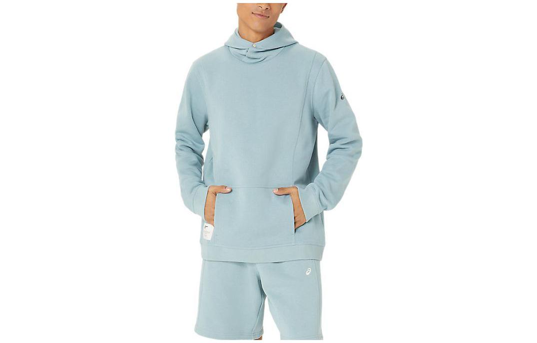ASICS Sunday Sana Fleece Hoodie Light Steel Logo Print Pullover 2031D068-472