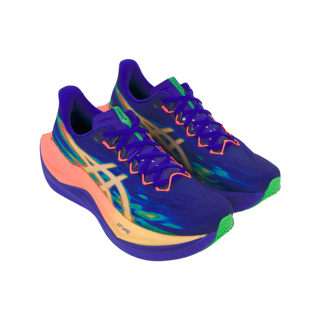 Shop ASICS Superblast 3 鈷藍爆裂 淡橙色跑鞋 1013A177-400