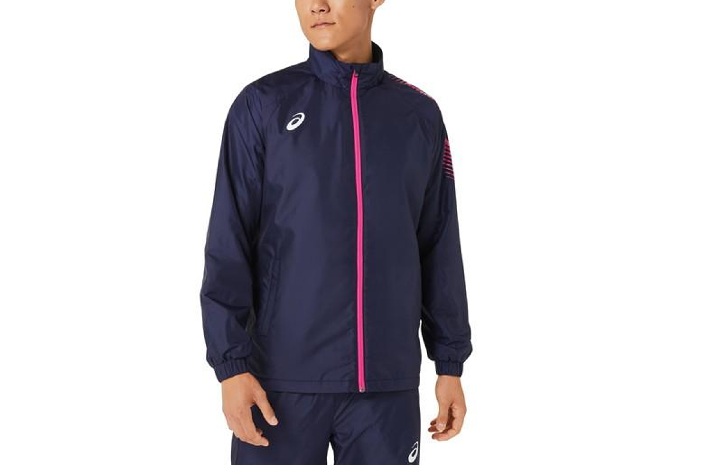 ASICS Team Collection Blue Logo Track Jacket Long Sleeve Casual 2031D535-401