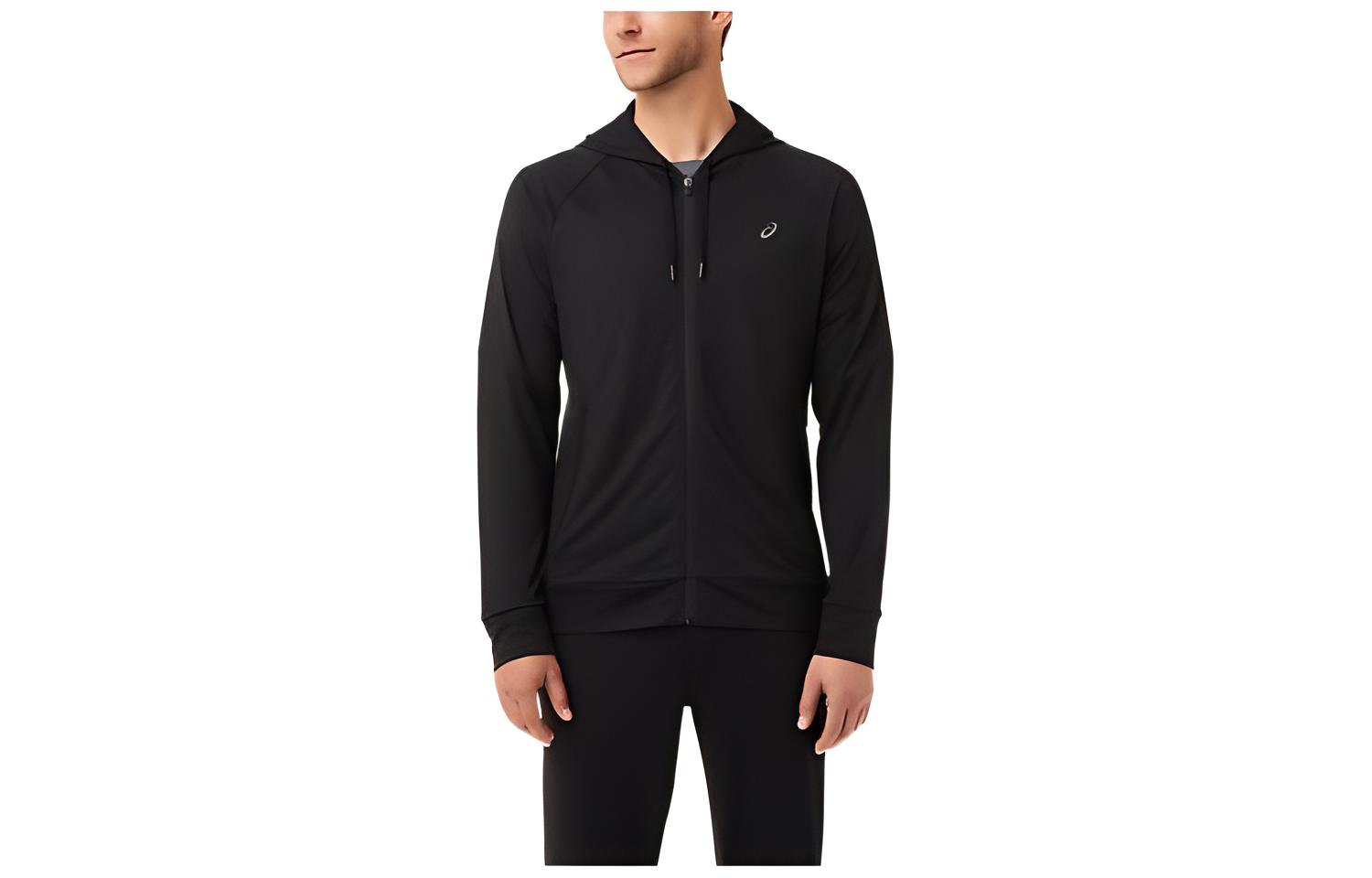 ASICS Tech Full Zip Hoodie Black - Solid Fit Zippered Hoodie for Men 2031C011-001