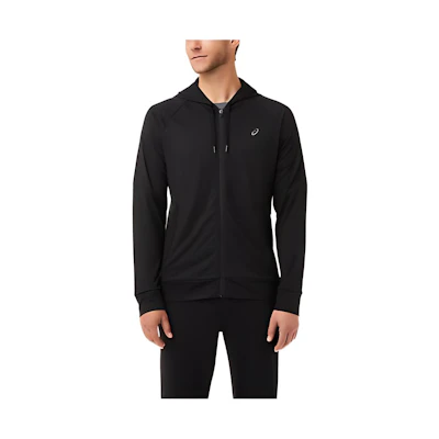 ASICS Tech Full Zip Hoodie Black - Solid Fit Zippered Hoodie for Men 2031C011-001