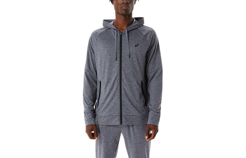 ASICS Tech Full Zip Hoodie Grey - Logo Fit Long Sleeve Jacket 2031C011-027