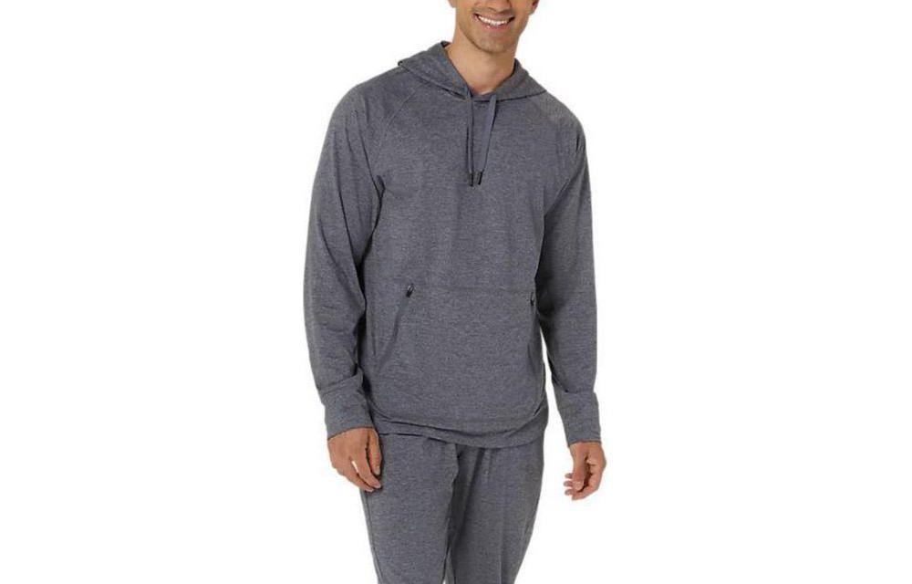 ASICS Tech Pullover Hoodie Gray Casual Long-Sleeve Sweatshirt 2031E627-028