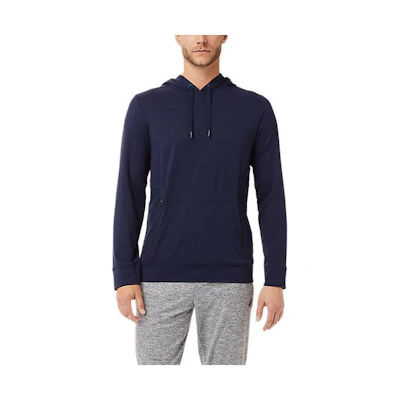 ASICS Tech Pullover Hoodie Solid Color Drawstring Pocket Long Sleeve Blue - 2031C008-404