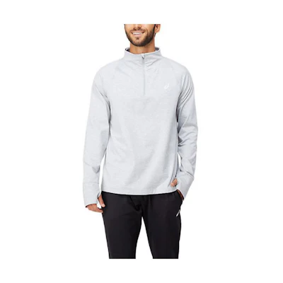 ASICS Thermopolis Grey Quarter Zip Fitted Long-Sleeve Sweatshirt 2011C011-021