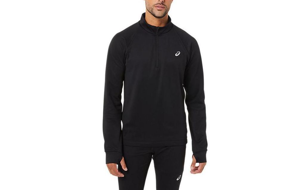 ASICS Thermopolis Winter 1/2 Zip Logo Pullover Black Long-Sleeve Men’s Sweatshirt 2011C021-001