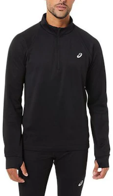 ASICS Thermopolis Winter 1/2 Zip Logo Pullover Black Long-Sleeve Men’s Sweatshirt 2011C021-001 Buy ASICS Thermopolis Winter 1/2 Zip Logo Pullover Black Long-Sleeve Men’s Sweatshirt 2011C021-001