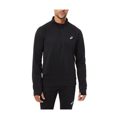 ASICS Thermopolis Winter 1/2 Zip Logo Pullover Black Long-Sleeve Men’s Sweatshirt 2011C021-001