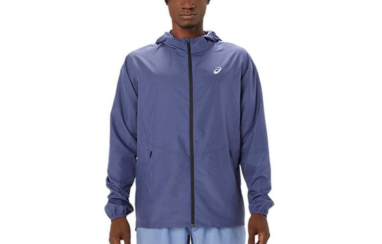 ASICS Thunder Blue Logo Print Breathable Hooded Jacket 2011C241-401
