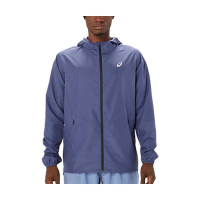ASICS Thunder Blue Logo Print Breathable Hooded Jacket 2011C241-401