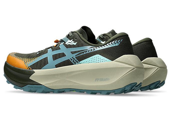 Lookbook ASICS Trabuco Max 5 Chaussures Trail Running Kaki Vintage/Teal Brumeux 1011C164-200