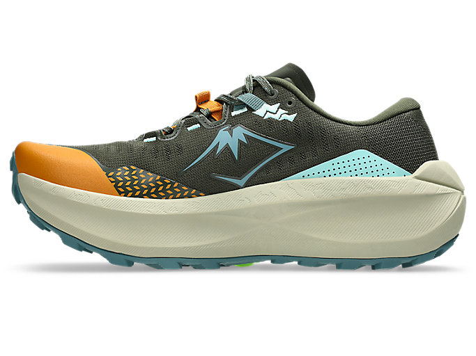 Shop ASICS Trabuco Max 5 Chaussures Trail Running Kaki Vintage/Teal Brumeux 1011C164-200