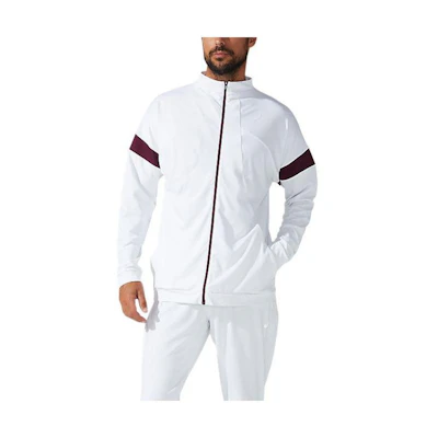 ASICS Track Jacket Slim Fit Zip-Up Solid White Long Sleeve 2041A177-100